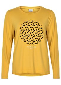 IN FRONT, Damen Shirt 'Moon', Zitronengelb / Grau / Schwarz