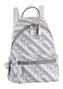 Guess, Damen Cityrucksack 'Leeza', Grau / Weiß