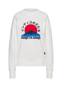 Kings Of Indigo, Damen Sweatshirt 'Parnell', Blau / Hellrot / Wei&szlig;