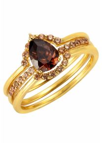 Firetti, Damen Ring-Set (Set, 3 tlg.), Braun / Gold