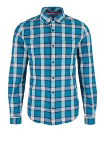 s.Oliver RED LABEL, Herren Hemd, Aqua / Himmelblau / Grau