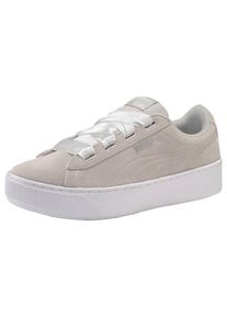 Puma, Damen Sneaker 'Vikky Platform Ribbon Jr', Grau / Wei&szlig;