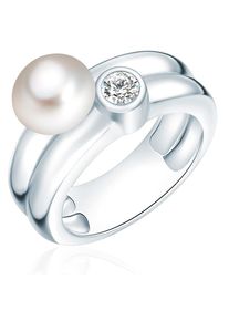 Valero Pearls, Damen Ring, Silber / Perlwei&szlig;