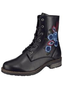 JOLANA & FENENA JOLANA & FENENA, Damen Schn&uuml;rstiefeletten, Rauchblau / Rot / Schwarz