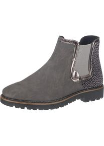 Rieker, Damen Stiefelette, Grau / Schwarz / Silber