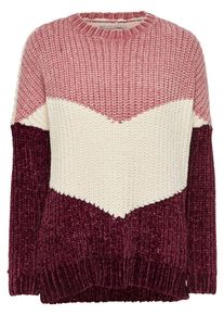 Only, Damen Pullover, Beige / Beere / Pink