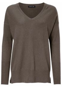 Heine, Damen V-Pullover, Schlammfarben