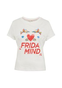 Tom Tailor Denim, Damen T-Shirt, Himmelblau / Hellgelb / Hellrot / Weiß