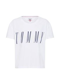 Tommy Jeans, Damen Shirt 'TJW LAYER GRAPHIC TEE', Navy / Weiß