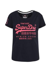 Superdry, Damen T Shirt 'PREMIUM GOODS EMBOSS SLIM BF ', Schwarz