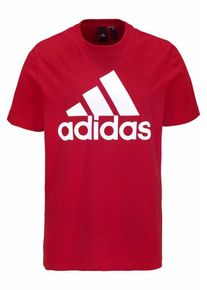 adidas Performance, Herren T-Shirt 'Essential Linear', Rot / Wei&szlig;