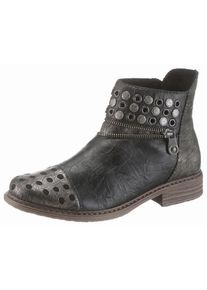 Rieker, Damen Stiefelette, Schwarz / Platin