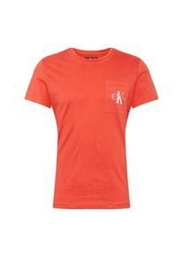 Calvin Klein Jeans, Herren T-Shirt 'MONOGRAM POCKET SLIM TEE', Rot