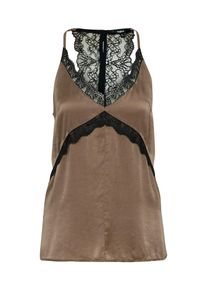 tigha, Damen Seidentop 'Anouk', Mokka / Schwarz