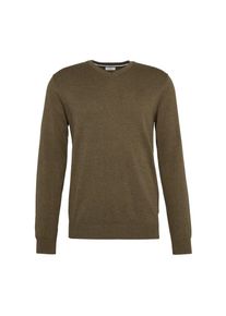 Esprit, Herren Pullover 'Basic CO V-nk', Oliv