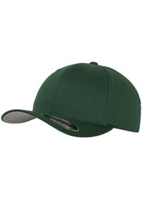 Flexfit, Damen Wooly Combed Cap, Dunkelgr&uuml;n