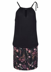 Lascana, Damen Strandkleid, Cyclam / Schwarz