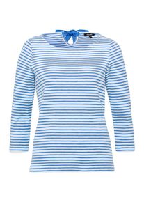 More & More MORE & MORE, Damen Ringelshirt, Royalblau / Wei&szlig;