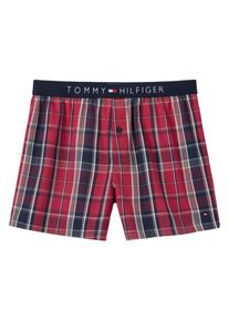 Tommy Hilfiger, Herren Webboxer, Navy / Feuerrot / Schwarz