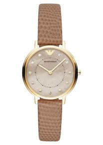 Emporio Armani, Damen uhr, Beige / Gold / Perlweiß