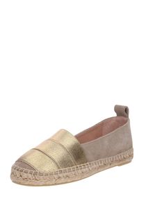 Farina Opoku, Damen Espadrilles mit Goldglanz, Beige / Gold