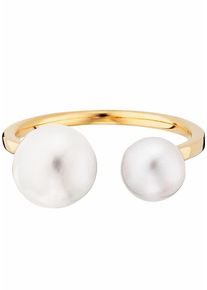 CAI Ca&iuml;, Damen Perlenring 'Pure White, C1825R/90/46', Gold / Perlwei&szlig;