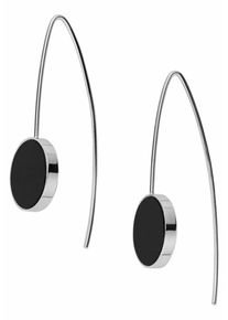 Skagen, Damen Ohrhaken, Schwarz / Silber