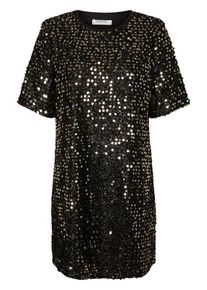 Pieces, Damen Kleid, Gold / Schwarz