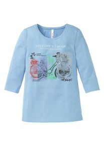 sheego Casual, Damen 3/4-Arm-Shirt, Blau