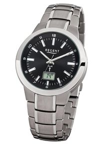 Regent Uhren REGENT, Herren Uhr '11030161', Schwarz / Silber / Weiß