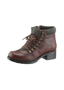 Andrea Conti, Damen Trachtenschn&uuml;rschuh im Vintagelook, Dunkelbraun