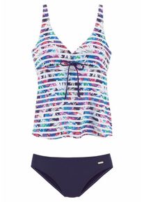 Sunseeker, Damen Tankini, Hellblau / Pink / Wei&szlig;