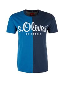 s.Oliver RED LABEL, Herren T-Shirt, Blau / Dunkelblau / Weiß