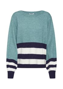 Mbym, Damen Pullover 'Kadie', Navy / Himmelblau / Weiß