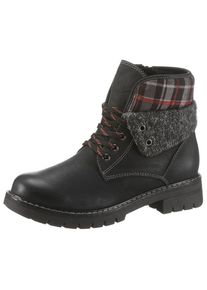 Marco Tozzi, Damen Stiefelette, Dunkelgrau / Dunkelrot / Schwarz