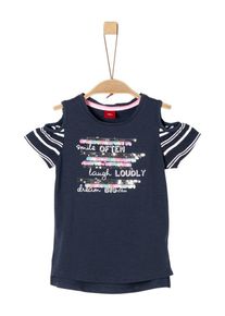 s.Oliver Junior, M&auml;dchen Shirt, Nachtblau / Wei&szlig;