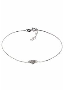Firetti, Damen Fußkette 'Herz', Silber / Weiß