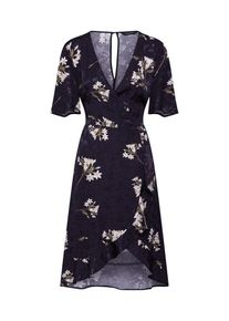 Dorothy Perkins, Damen Kleid 'SATIN WRAP JACQUARD MIDI', Schwarz