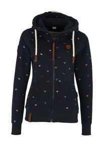 Naketano, Damen Sweatjacke, Indigo / Gelb / Pastellgr&uuml;n / Lavendel