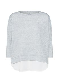 Only, Damen Pullover 'onlELLA 3/4 TOP JRS', Hellgrau / Wei&szlig;