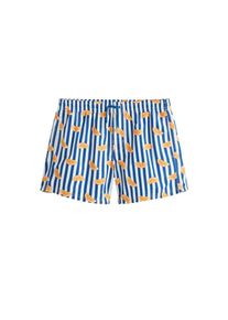Mango Man, Herren Badehose, Blau / Dunkelorange / Weiß