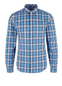 s.Oliver RED LABEL, Herren Hemd, Rauchblau / Hellgrau / Schwarz