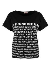 TRIANGLE, Damen Shirt mit Statet-Print, Schwarz / Weiß