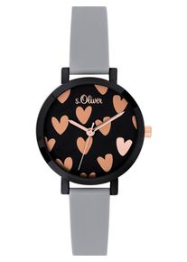 s.Oliver, Damen Uhr 'SO-3769-PQ', Grau / Schwarz