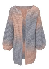 Heine, Damen Strickjacke, Taubenblau / Rosé
