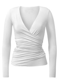 Curare Yogawear, Damen Wrap-jacket, Weiß