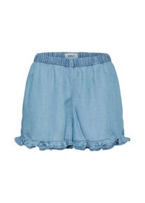 Only, Damen Shorts 'onlGIGI FRILL', Blue Denim