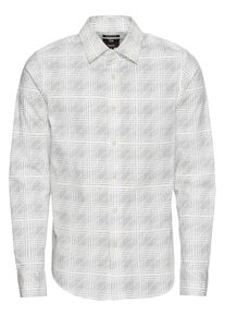 G-Star Raw, Herren Hemd 'Core super slim shirt l\s', Creme / Dunkelblau