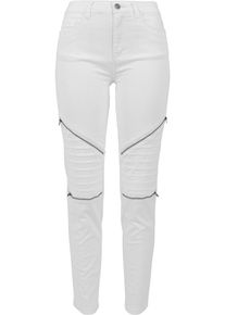 Urban Classics, Damen Biker Pants, Weiß