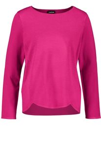 Taifun, Damen Pullover mit verlängertem Rücken, Dunkelpink